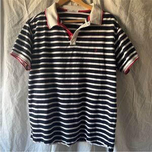Carolina Herrera Classic Striped Polo Shirt - Navy and White #preppy